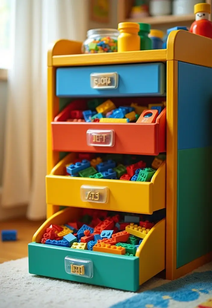 30 LEGO Storage Ideas That Kids and Parents Will Love 10. LEGO Storage Drawers with Labels