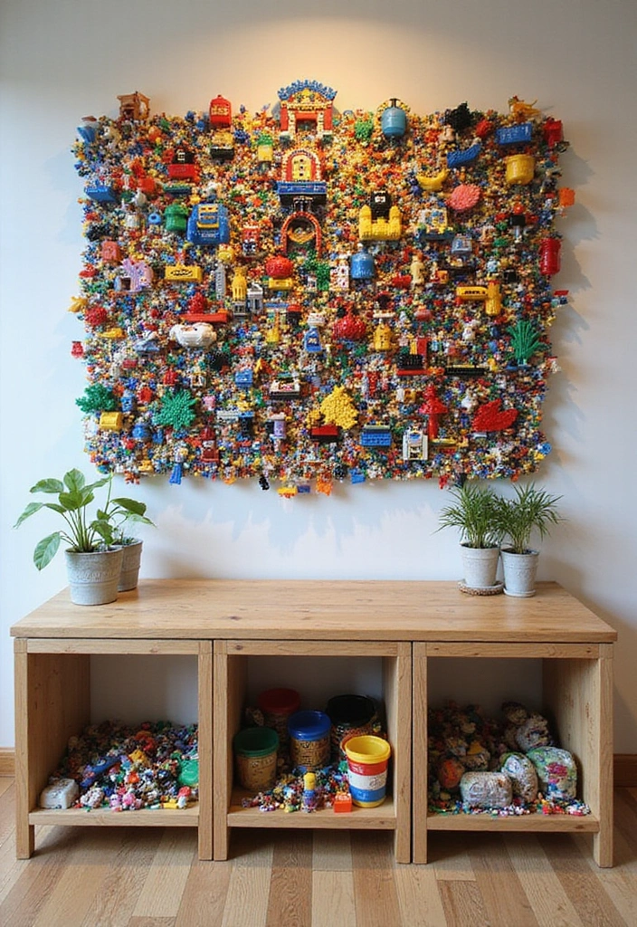 30 LEGO Storage Ideas That Kids and Parents Will Love 17. LEGO Wall Art Storage