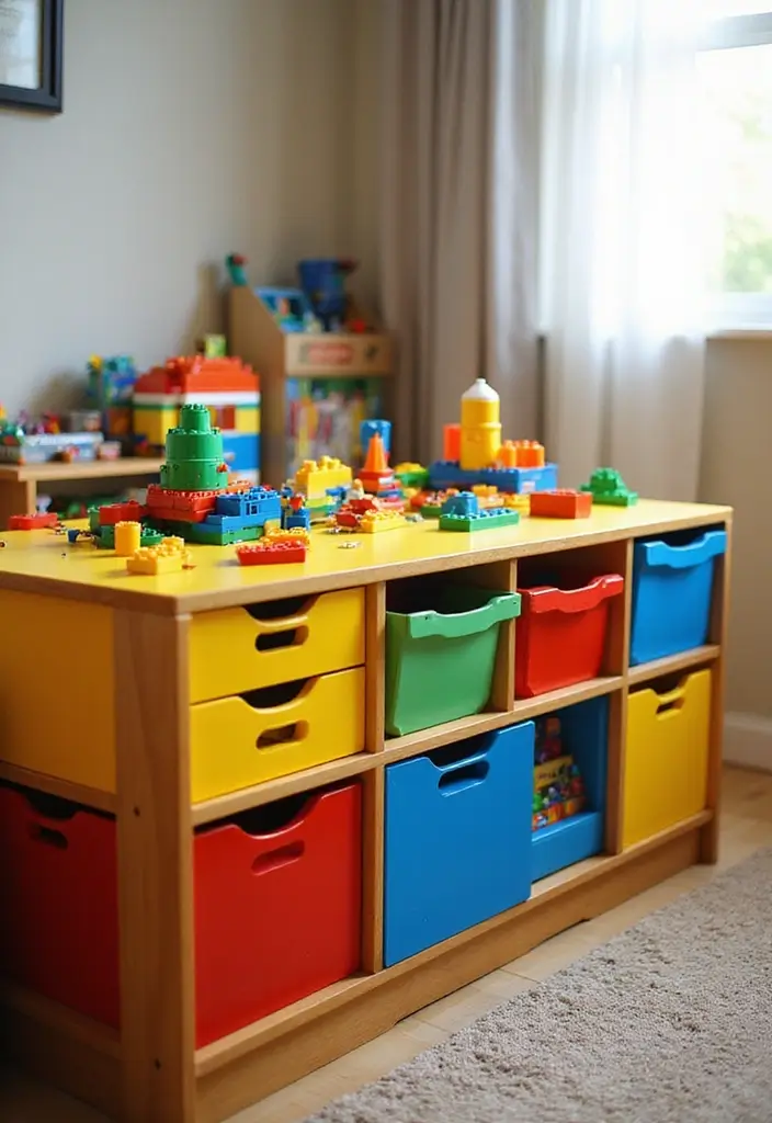 30 LEGO Storage Ideas That Kids and Parents Will Love 2. LEGO Table with Storage Drawers