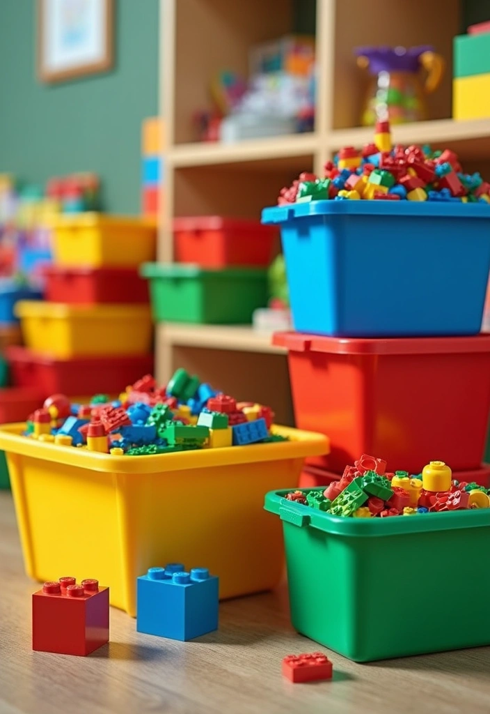30 LEGO Storage Ideas That Kids and Parents Will Love 24. LEGO Stacking Bins