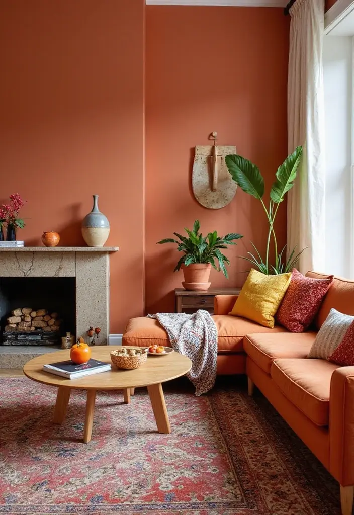 30 Living Room Feature Wall Ideas That Wow Instantly - 13. Painted Accent Wall