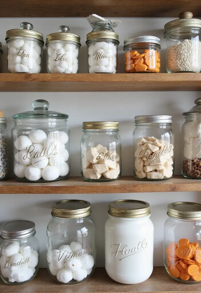 30 Medicine Storage Ideas That Are Safe and Organized - 10. Decorative Mason Jars