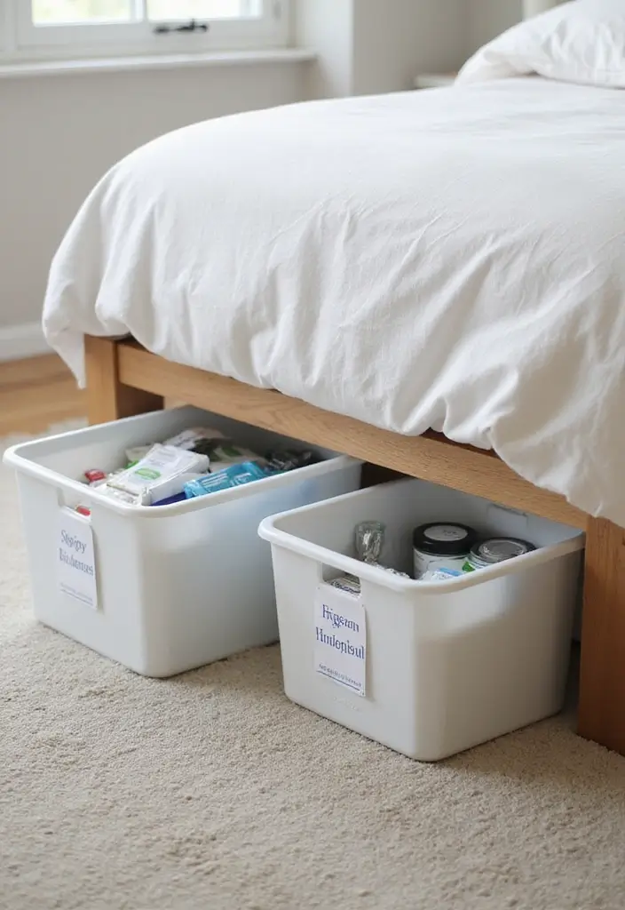 30 Medicine Storage Ideas That Are Safe and Organized - 11. Under-Bed Medicine Storage
