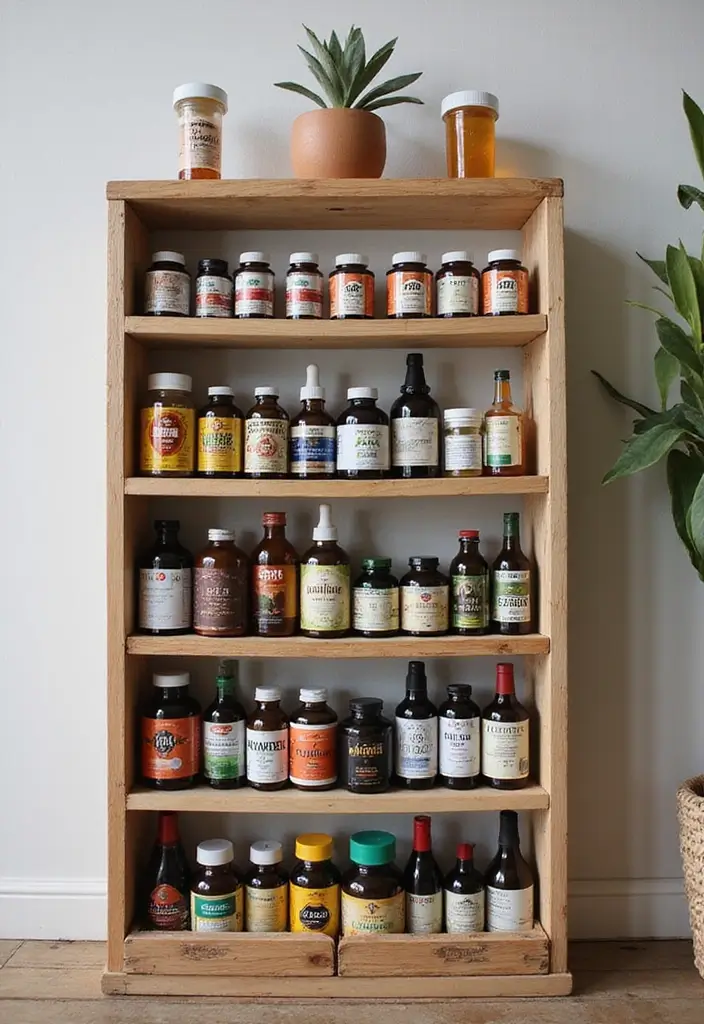 30 Medicine Storage Ideas That Are Safe and Organized - 13. Creative Use of Wine Racks