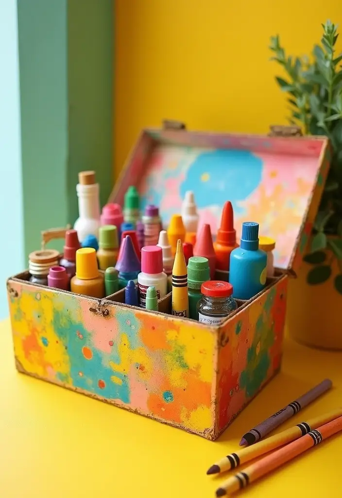 30 Medicine Storage Ideas That Are Safe and Organized - 16. Upcycled Crayon Box