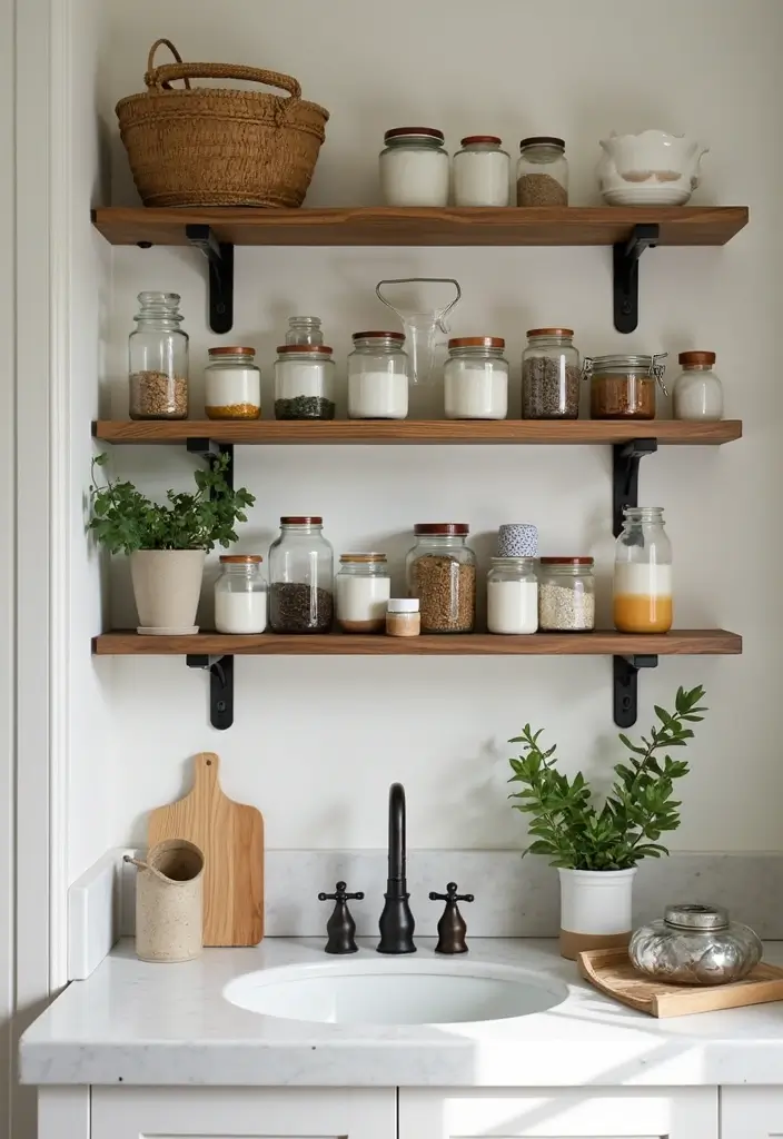 30 Medicine Storage Ideas That Are Safe and Organized - 18. Chic Open Shelving