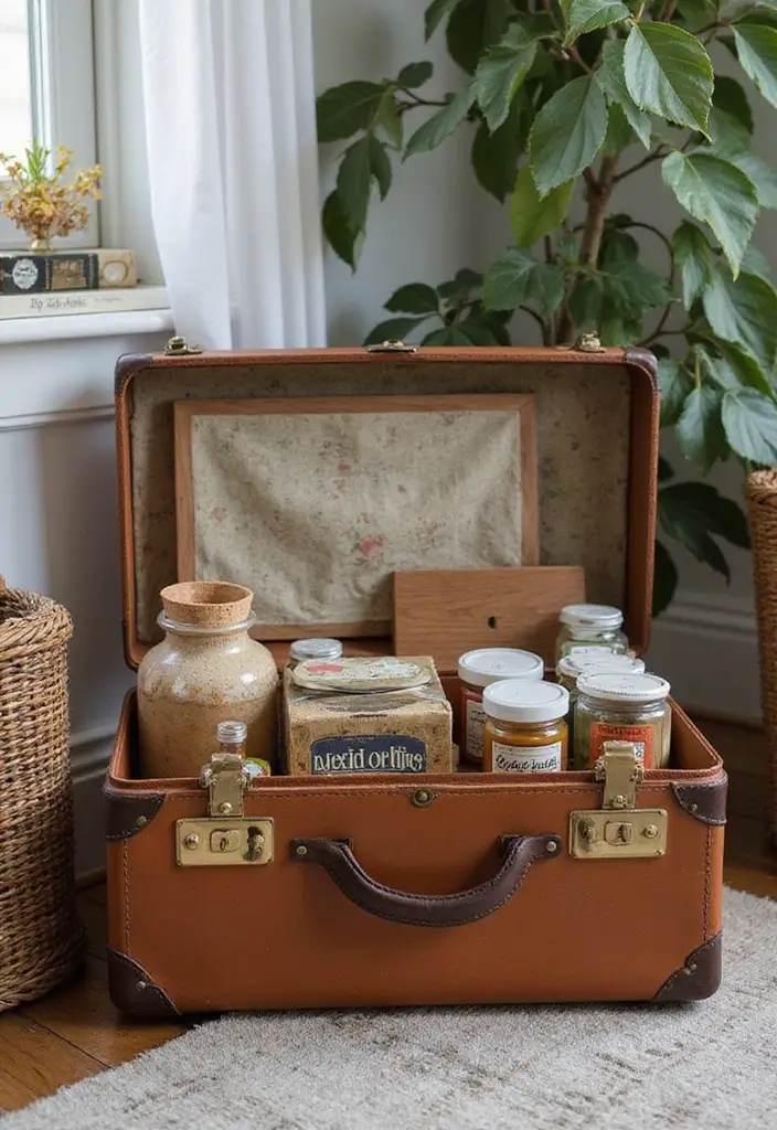30 Medicine Storage Ideas That Are Safe and Organized - 21. Smart Use of Old Suitcases