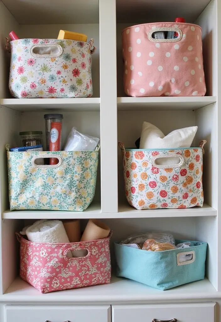 30 Medicine Storage Ideas That Are Safe and Organized - 25. Attractive Fabric Storage Bins