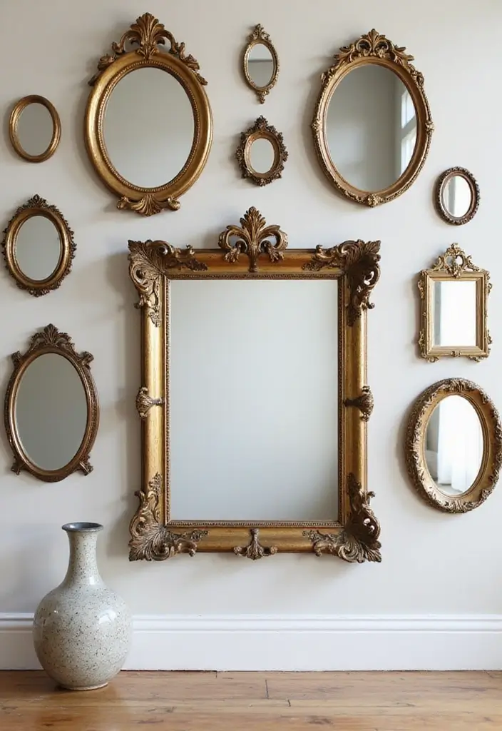 30 Mirror Wall Ideas to Brighten and Expand Any Room 1. Gallery Wall of Mirrors