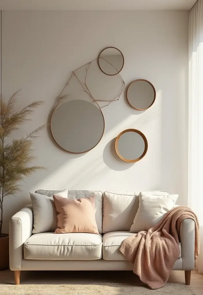 30 Mirror Wall Ideas to Brighten and Expand Any Room 12. Round Mirrors for Softness