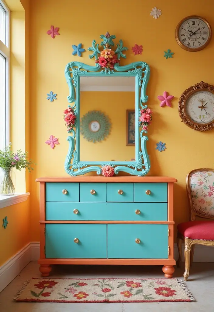 30 Mirror Wall Ideas to Brighten and Expand Any Room 30. Mirrors with Colorful Accents