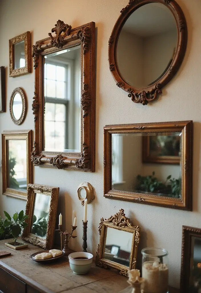 30 Mirror Wall Ideas to Brighten and Expand Any Room 4. Mirror Frames as Art