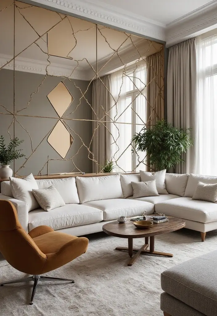 30 Mirror Wall Ideas to Brighten and Expand Any Room 7. Mirrored Accent Wall