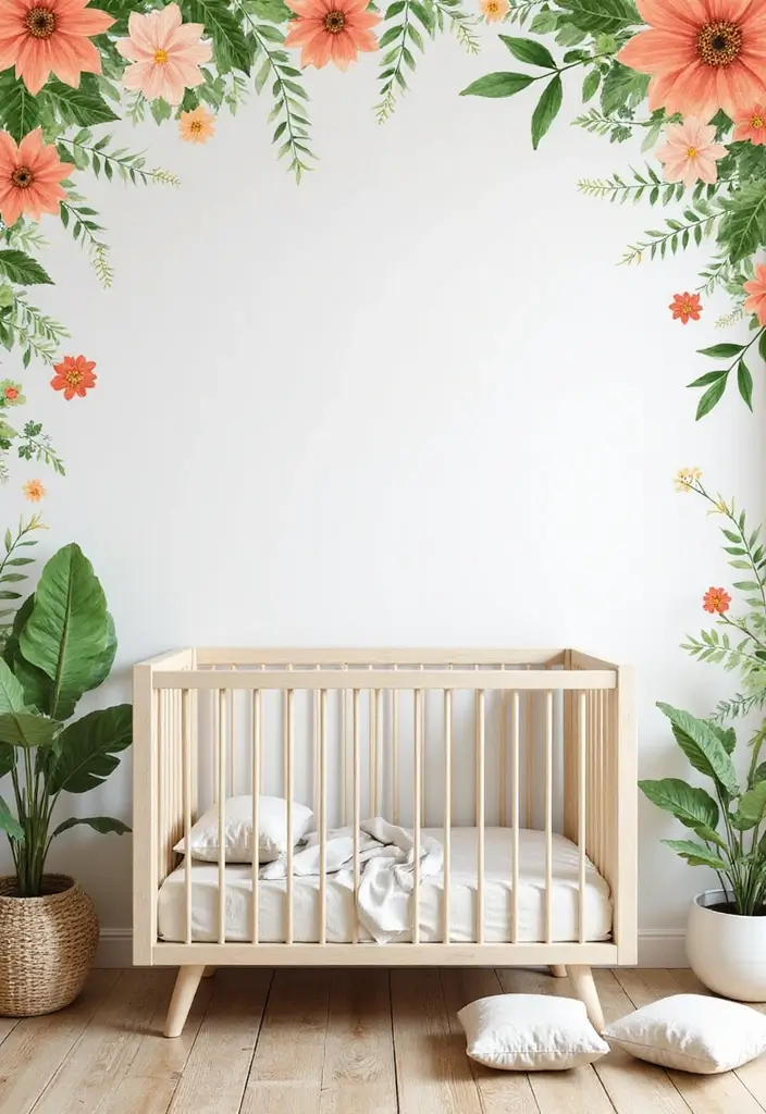 30 Nursery Wall Ideas That Are Cute, Calm, and Creative - 14. Garden Oasis