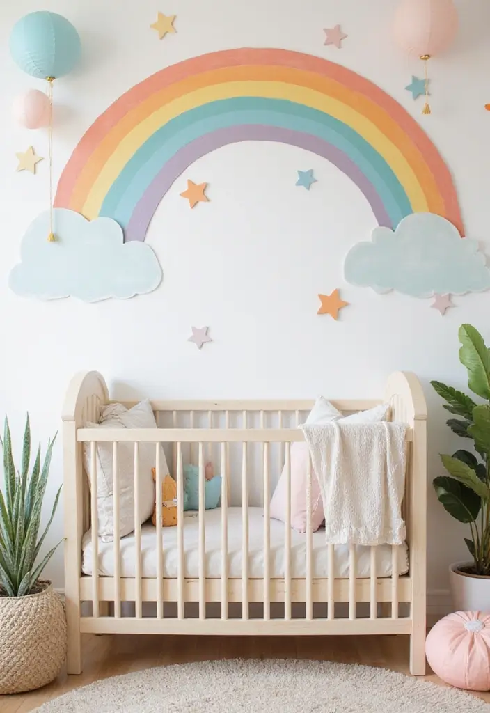 30 Nursery Wall Ideas That Are Cute, Calm, and Creative - 20. Rainbow of Colors
