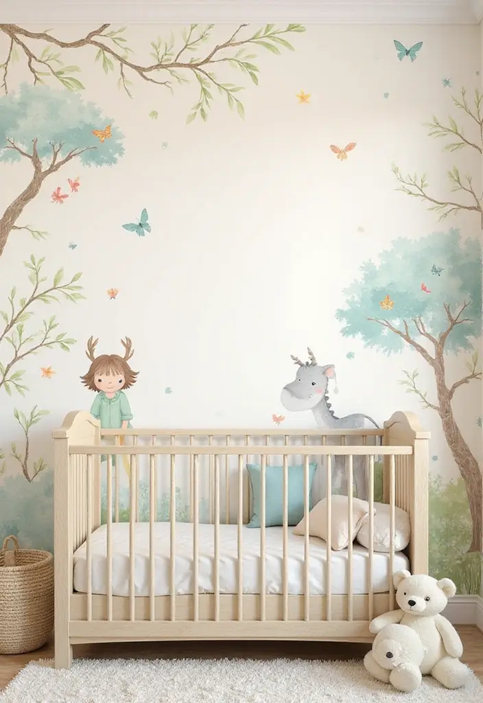 30 Nursery Wall Ideas That Are Cute, Calm, and Creative - 29. Classic Storybook Themes