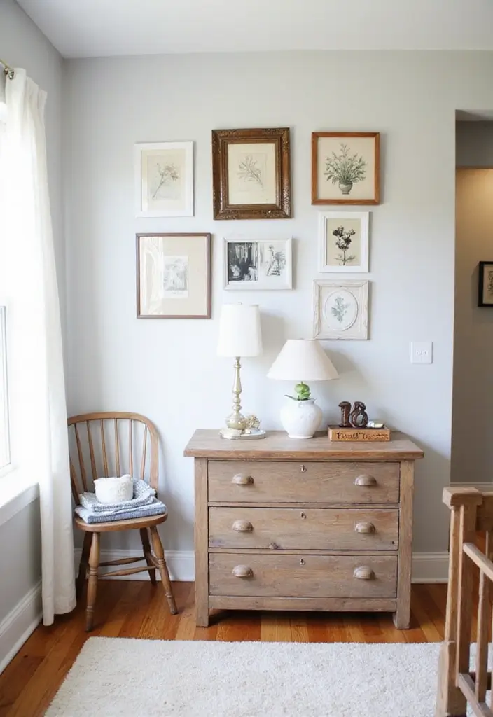 30 Nursery Wall Ideas That Are Cute, Calm, and Creative - 5. Upcycled Decor