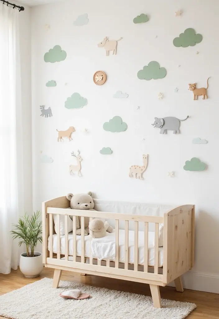 30 Nursery Wall Ideas That Are Cute, Calm, and Creative - 7. Whimsical Wall Stickers