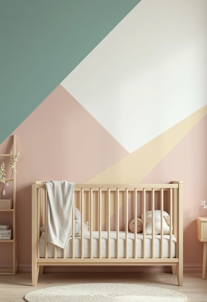 30 Nursery Wall Ideas That Are Cute, Calm, and Creative - 8. Calming Color Blocks