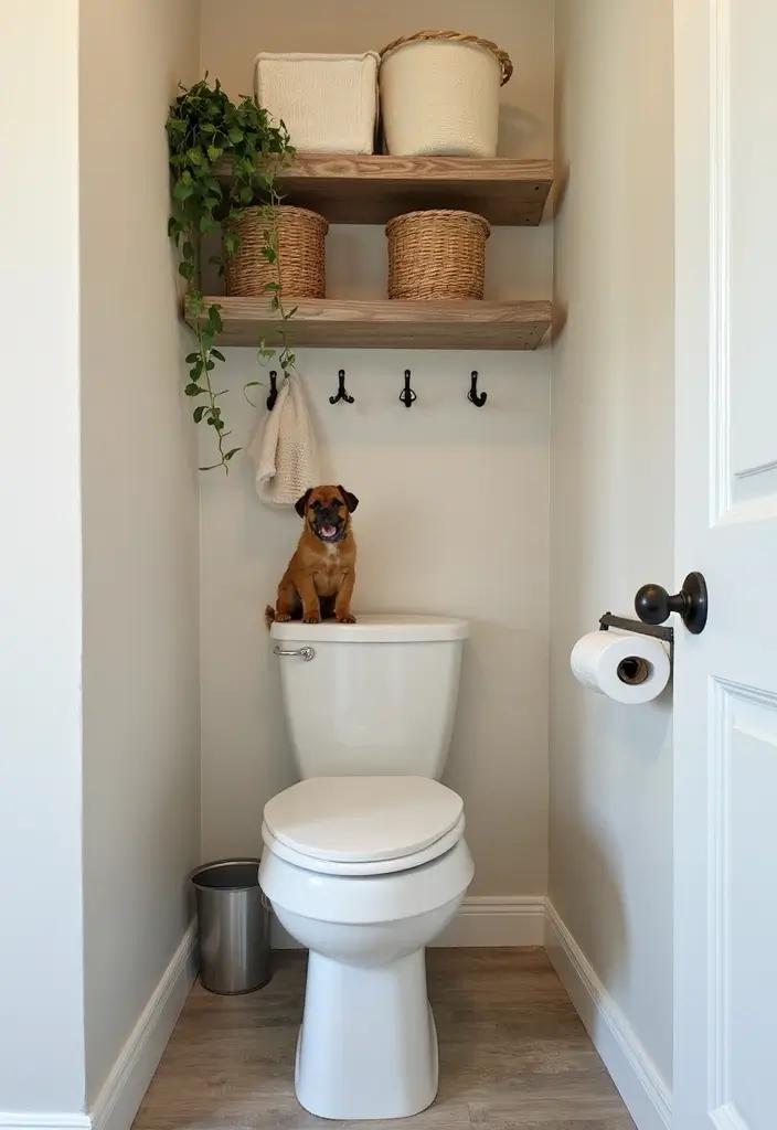 30 Over-the-Toilet Storage Ideas That Are Smart and Stylish - 26. Cute Pet Storage