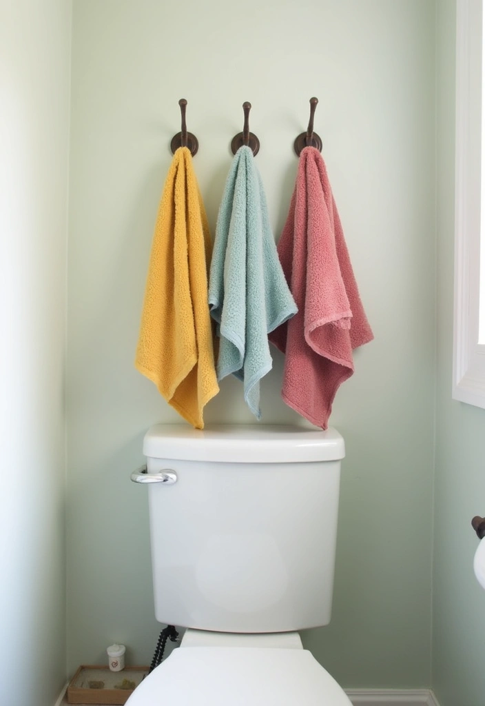 30 Over-the-Toilet Storage Ideas That Are Smart and Stylish - 8. Wall-Mounted Hooks
