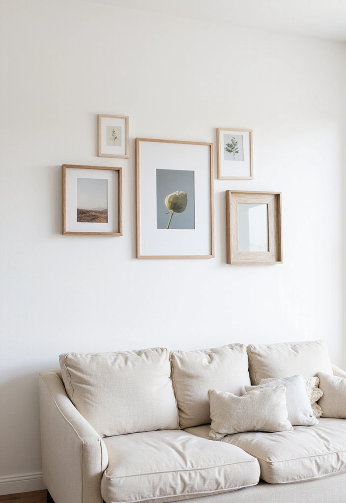 30 Photo Frame Wall Ideas for a Personalized Home Gallery - 17. Minimalist Design