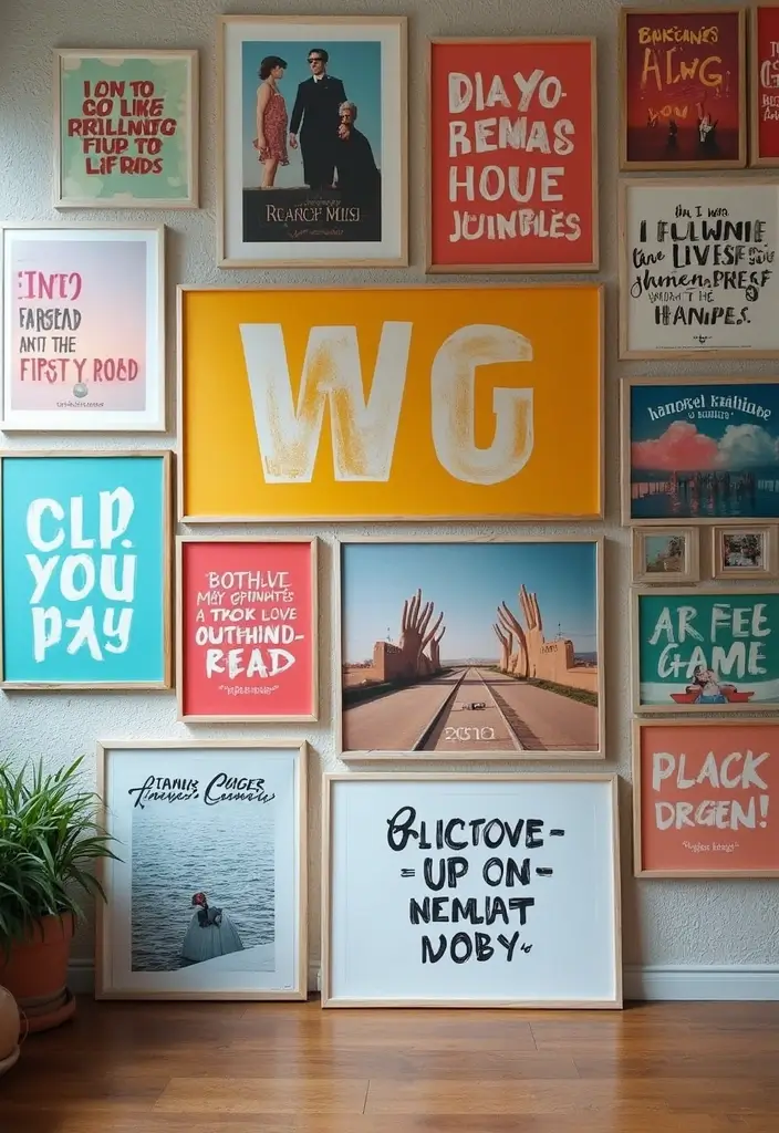 30 Photo Frame Wall Ideas for a Personalized Home Gallery - 18. Inspirational Quotes