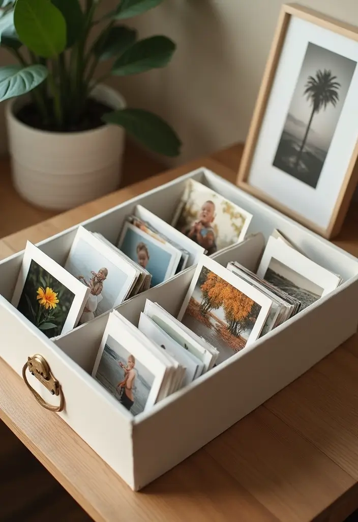 30 Photo Storage Ideas to Protect Your Precious Memories - 10. Photo Boxes with Dividers