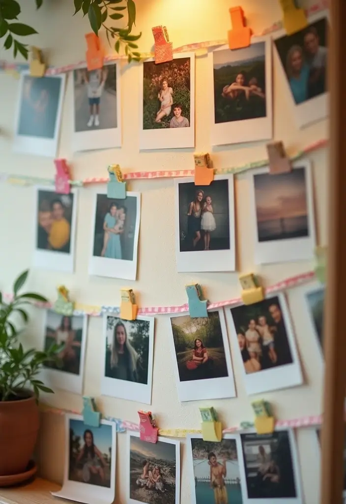 30 Photo Storage Ideas to Protect Your Precious Memories - 12. Polaroid Picture Wall