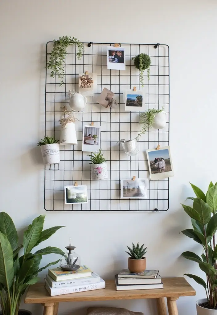 30 Photo Storage Ideas to Protect Your Precious Memories - 16. Wire Wall Grids for Dynamic Displays