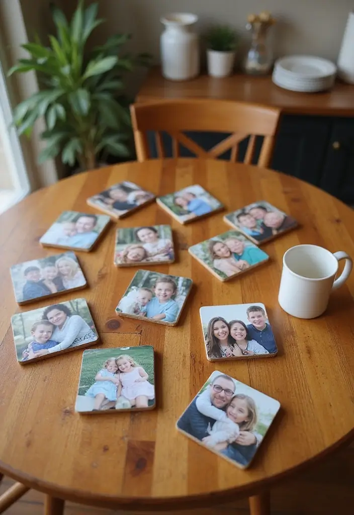 30 Photo Storage Ideas to Protect Your Precious Memories - 20. Photo Coasters
