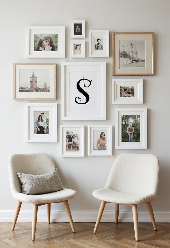30 Picture Wall Ideas to Transform Any Blank Space 97 30 Picture Wall Ideas to Transform Any Blank Space - 15. Personalized Monograms