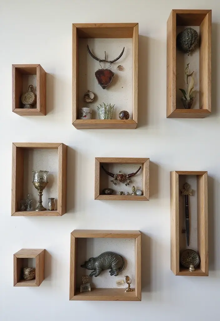 30 Picture Wall Ideas to Transform Any Blank Space 107 30 Picture Wall Ideas to Transform Any Blank Space - 17. Shadow Box Displays