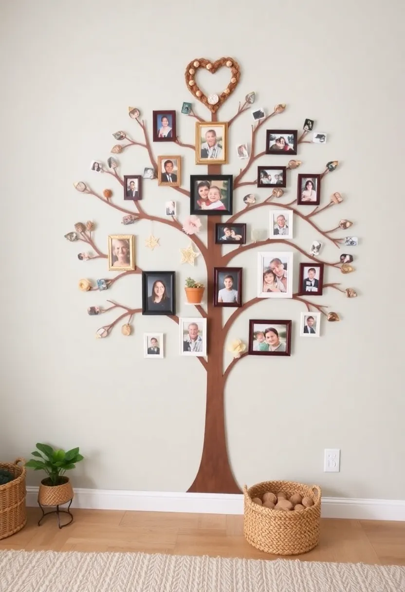 30 Picture Wall Ideas to Transform Any Blank Space 138 30 Picture Wall Ideas to Transform Any Blank Space - 22. Family Tree Design