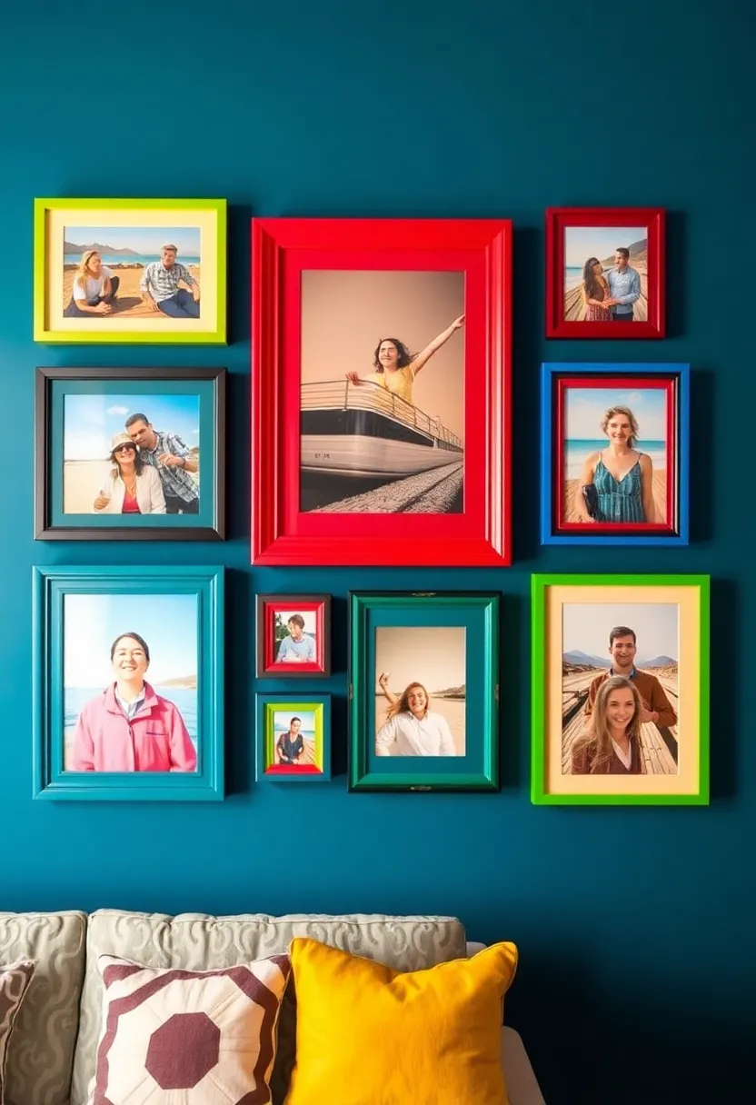 30 Picture Wall Ideas to Transform Any Blank Space 173 30 Picture Wall Ideas to Transform Any Blank Space - 27. Color Block Frames