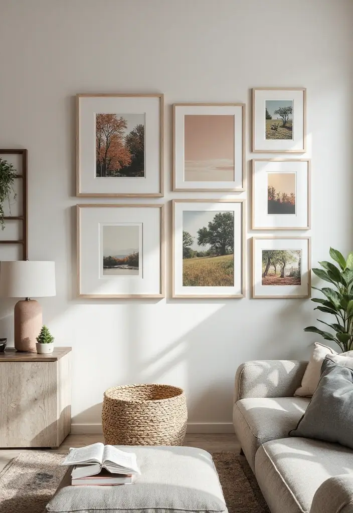 30 Picture Wall Ideas to Transform Any Blank Space 36 30 Picture Wall Ideas to Transform Any Blank Space - 6. Themed Color Palette