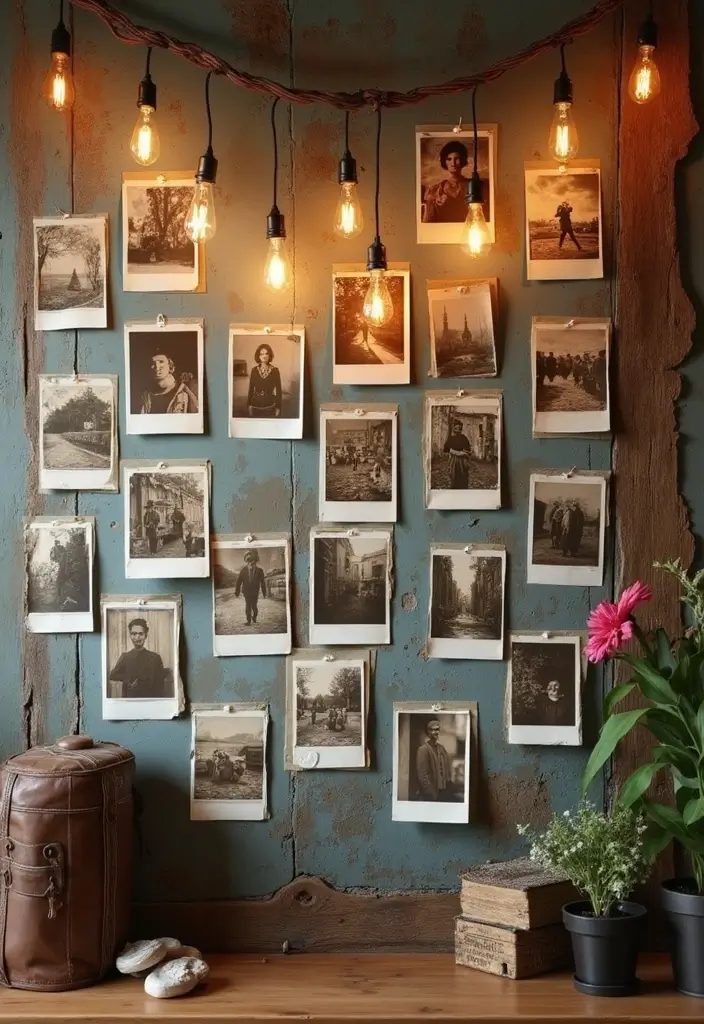 30 Polaroid Wall Ideas That Are Cute and Aesthetic - 14. Vintage-Inspired Polaroid Wall