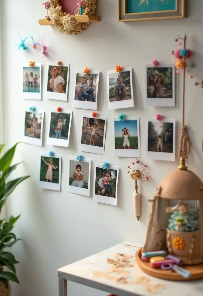 30 Polaroid Wall Ideas That Are Cute and Aesthetic - 17. Magnetic Photo Wall