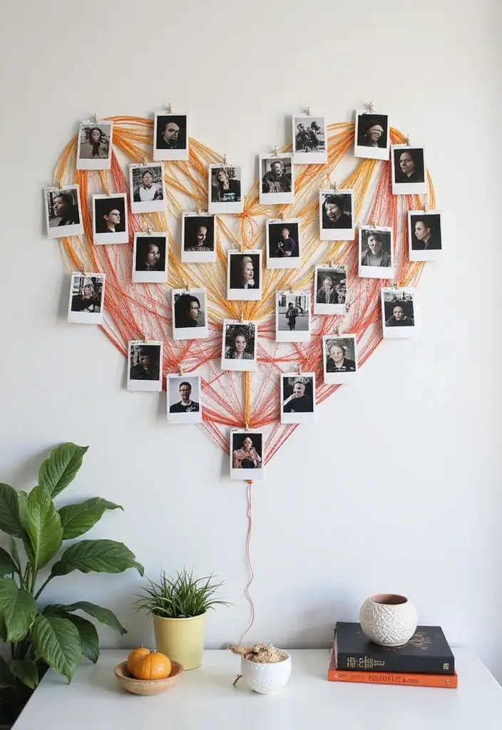 30 Polaroid Wall Ideas That Are Cute and Aesthetic - 22. Polaroid String Art