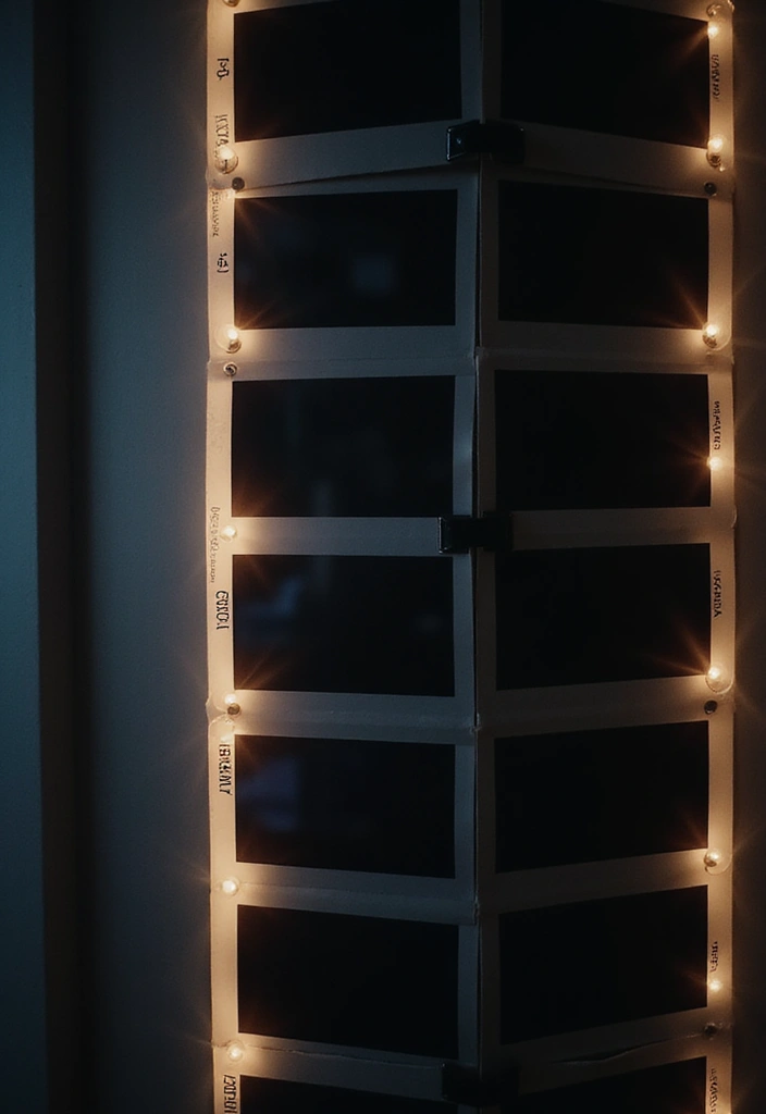 30 Polaroid Wall Ideas That Are Cute and Aesthetic - 26. Retro Film Strip Style