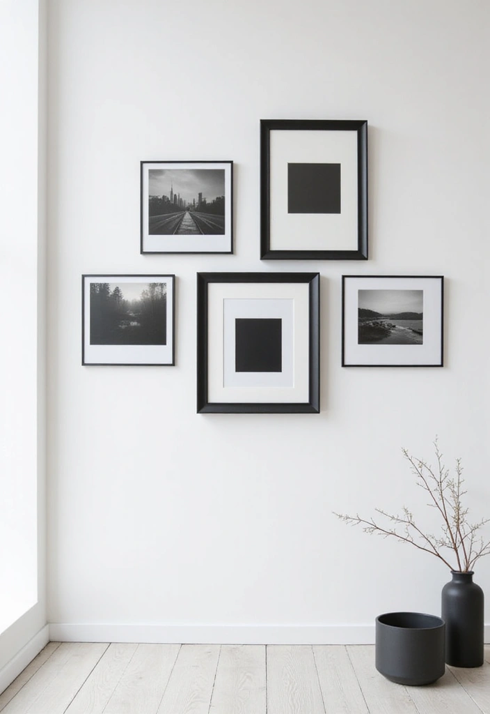 30 Polaroid Wall Ideas That Are Cute and Aesthetic - 3. Minimalist Black and White