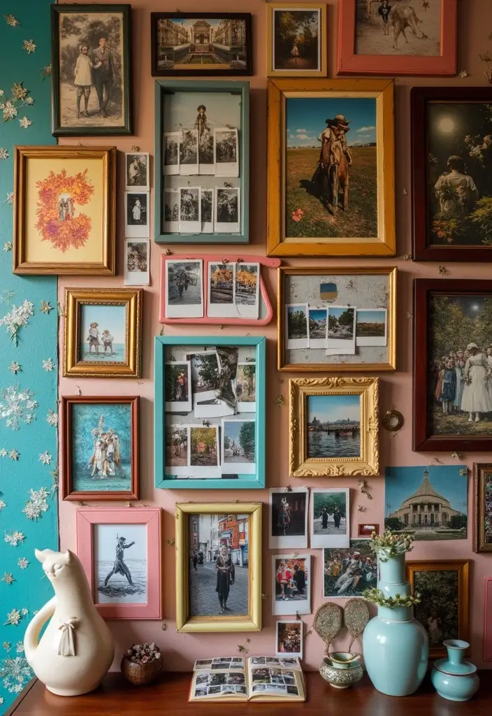 30 Polaroid Wall Ideas That Are Cute and Aesthetic - 7. Mismatched Frames