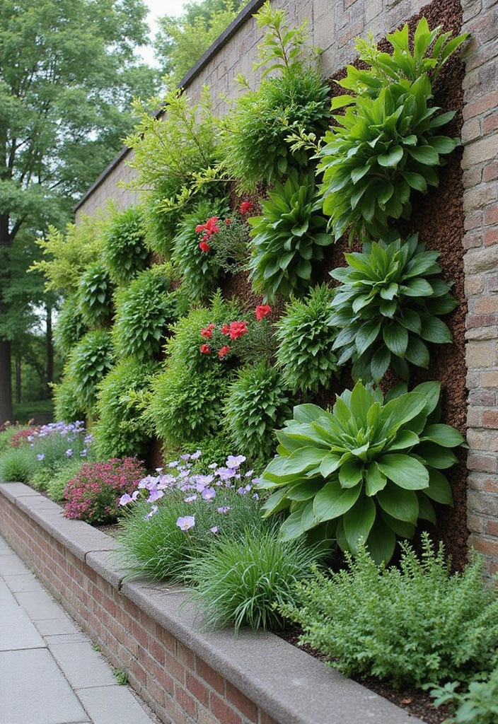 30 Retaining Wall Ideas That Combine Function and Beauty - 21. Vertical Garden Retaining Walls