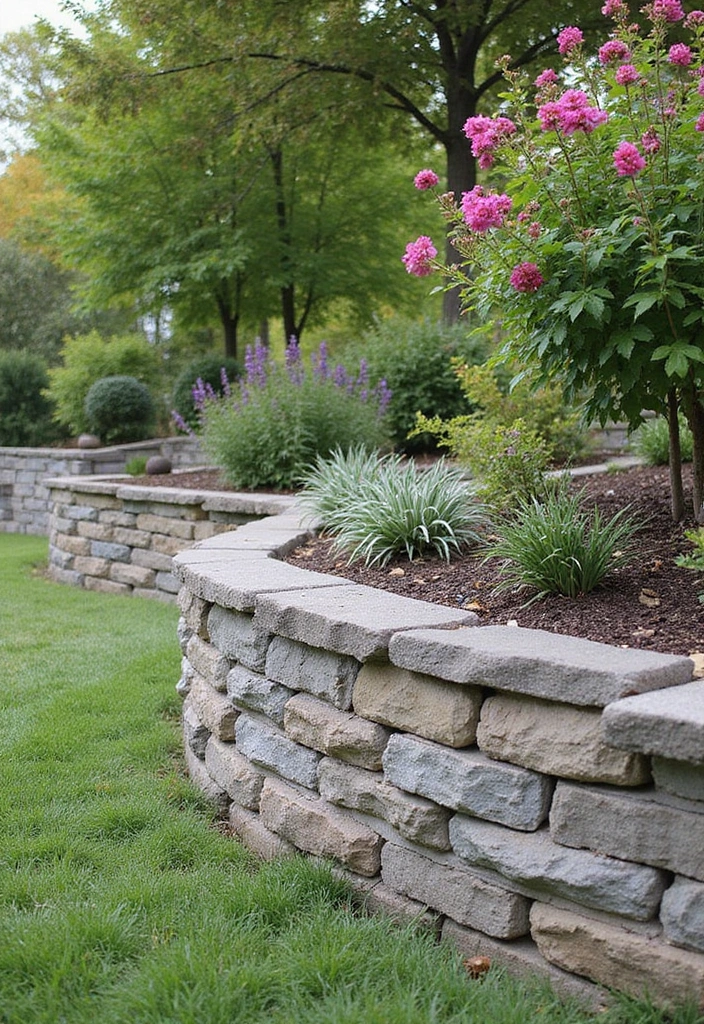 30 Retaining Wall Ideas That Combine Function and Beauty - 22. Recycled Concrete Walls