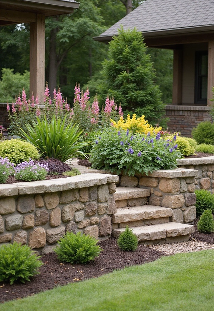 30 Retaining Wall Ideas That Combine Function and Beauty - 23. Tumbled Stone Wall