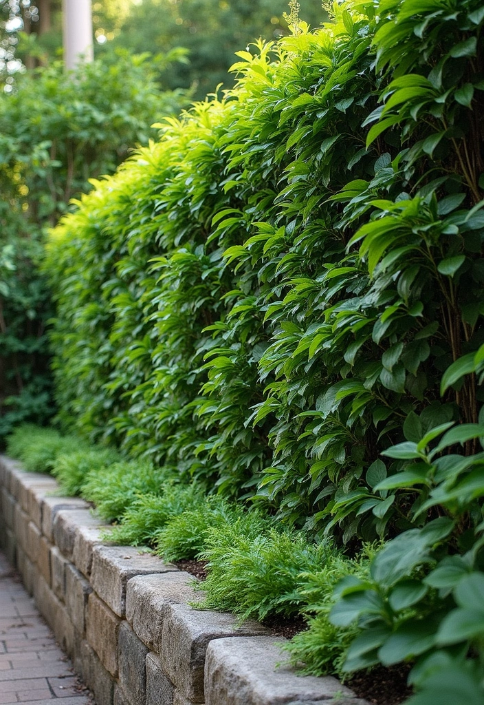 30 Retaining Wall Ideas That Combine Function and Beauty - 27. Living Fences as Retaining Walls