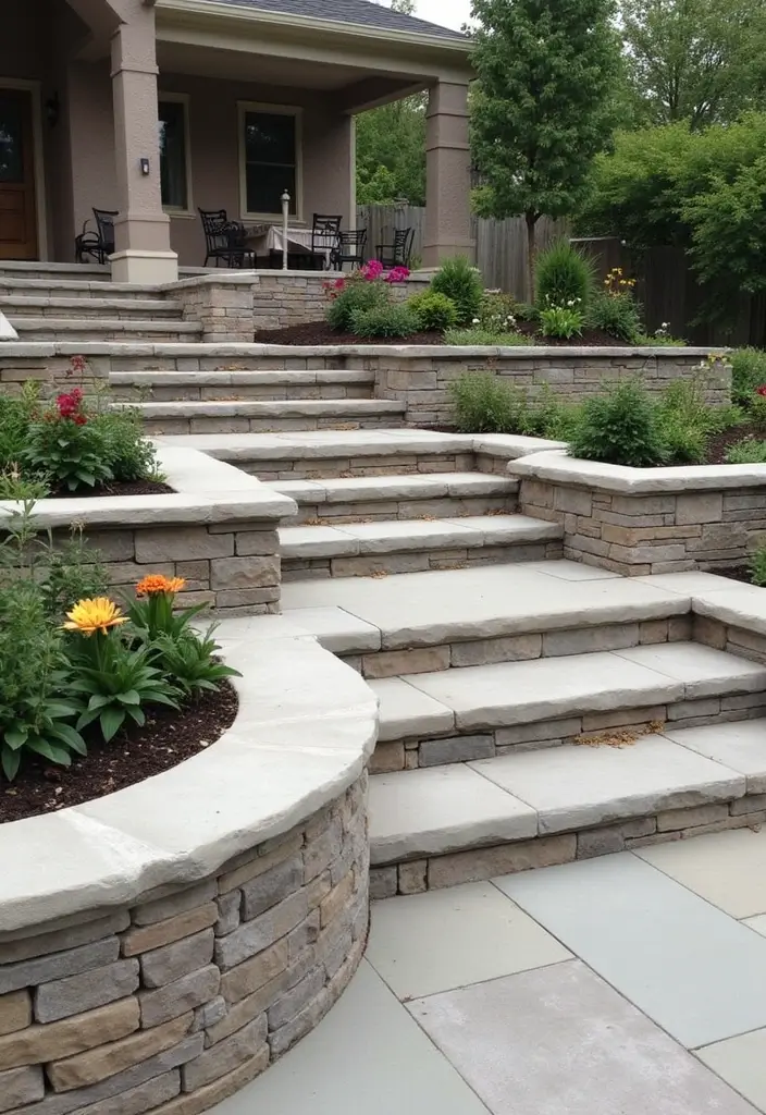 30 Retaining Wall Ideas That Combine Function and Beauty - 29. Coping Stone Wall Edges