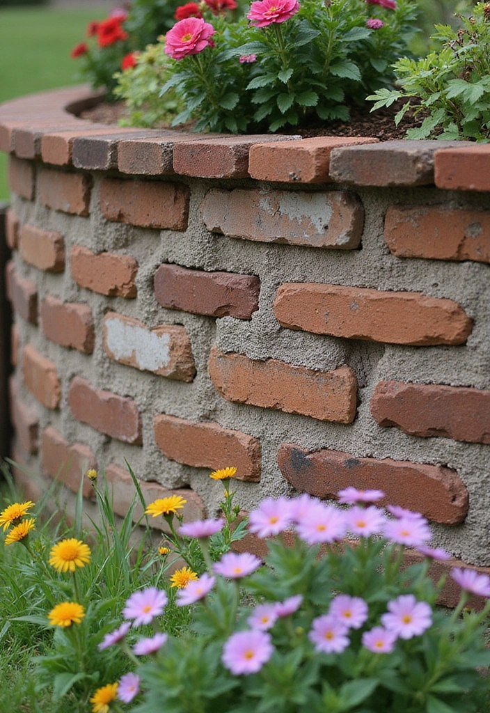 30 Retaining Wall Ideas That Combine Function and Beauty - 3. Reclaimed Brick Charm