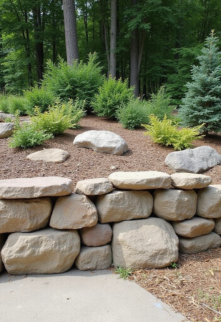 30 Retaining Wall Ideas That Combine Function and Beauty - 7. Natural Boulder Retaining Walls