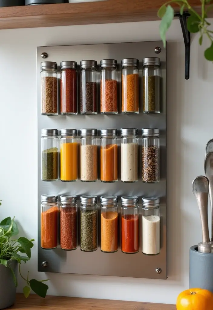 30 Room Storage Ideas for Every Space and Style - 12. Magnetic Storage for Spice Racks